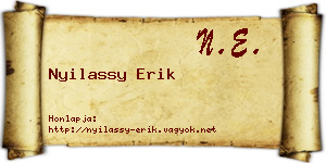 Nyilassy Erik névjegykártya